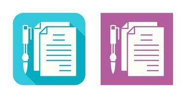 Unique Documents and Pen Vector Icon