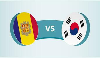 andorra versus sur Corea, equipo Deportes competencia concepto. vector