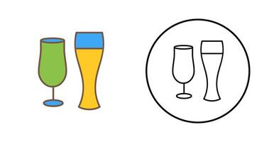 Unique Beer Glasses Vector Icon