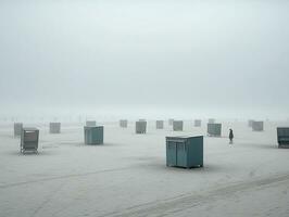 Minimalist Landscape in Neutral Colors. Ai Generative photo
