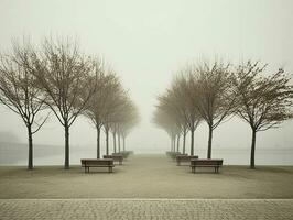 Minimalist Landscape in Neutral Colors. Ai Generative photo