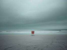 Minimalist Landscape in Neutral Colors. Ai Generative photo