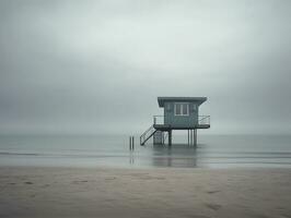 Minimalist Landscape in Neutral Colors. Ai Generative photo