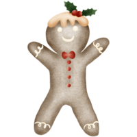 Christmas gingerbread man decorated with Holly fruit png