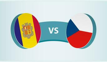 Andorra versus Czech Republic, team sports competition concept. vector