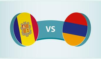 Andorra versus Armenia, team sports competition concept. vector