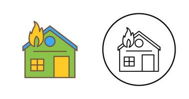 Unique House on Fire Vector Icon