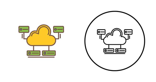 icono de vector de base de datos en la nube