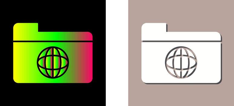 icono de vector de carpeta de red única