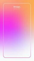 Colorful vertical gradient background. Social media frame vector illustration.