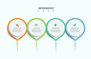 visualización de datos comerciales. diagrama del proceso. elementos abstractos de gráfico, diagrama con 4 pasos, opciones, partes o procesos. infografía de plantilla de negocio vectorial, diseño, vector, 2,3,4,5,6, vector