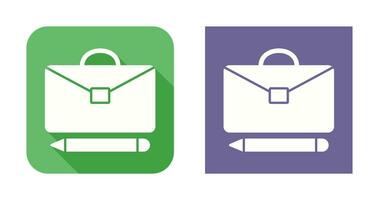 Briefcase and Pen Vector Icon