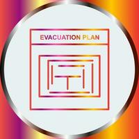 icono de vector de plan de evacuación