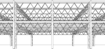 3D illustration of building structure vector