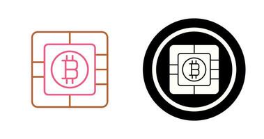 Bitcoin Chip Vector Icon