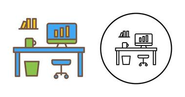 Office Desk Vector Icon