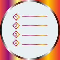 Unique Numbered list Vector Icon
