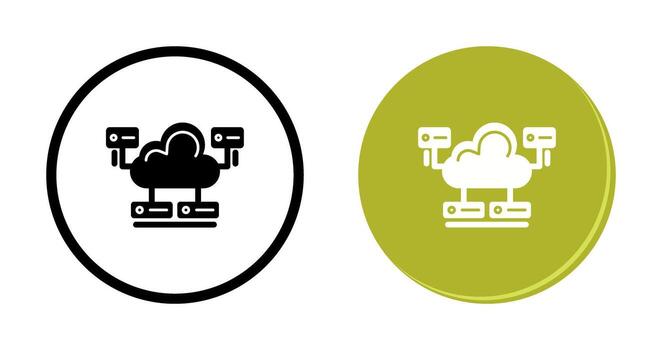 icono de vector de base de datos en la nube