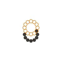 number 9 circles dots geometric logo vector