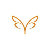 letter y beauty fly wings symbol logo vector