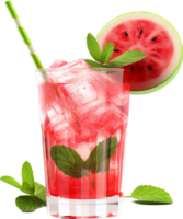 watermeloen mojito cocktail PNG met ai gegenereerd.