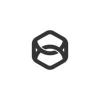 strong linked line hexagonal logo vector