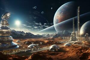 AI Generative Future of space exploration from colonization photo