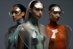 AI Generative Image of futuristic fashion trends photo