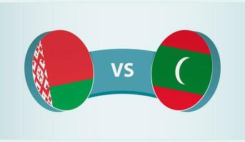 bielorrusia versus Maldivas, equipo Deportes competencia concepto. vector
