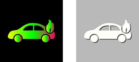 coche único en icono de vector de fuego