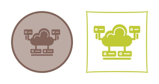icono de vector de base de datos en la nube