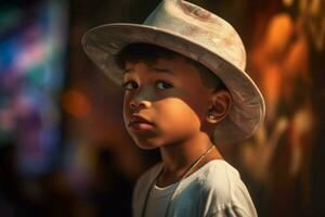 African american boy toddler. Generate Ai photo