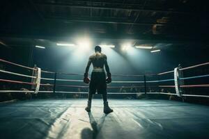 Boxing ring boxer. Generate Ai photo