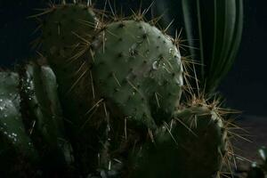 cactus de cerca agua. generar ai foto