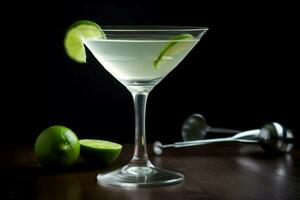 Lime gimlet drink. Generate Ai photo