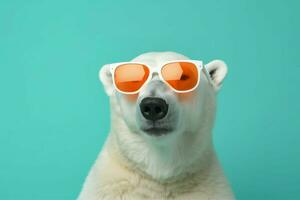 Polar bear sunglasses. Generate Ai photo