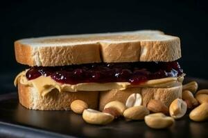 Peanut butter jelly sandwich nuts. Generate Ai photo