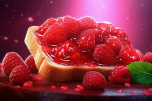 Berry jam toast. Generate Ai photo