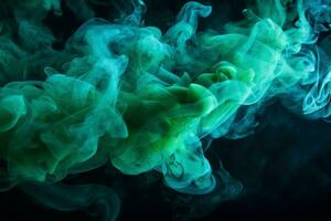 Hazy Blue green smoke. Generate Ai photo