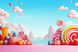 Candy mockup background. Generate Ai photo
