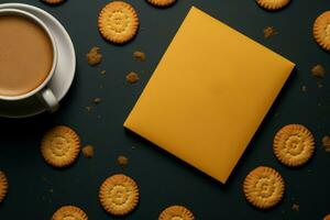 Creative Biscuit mockup background. Generate Ai photo