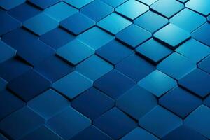 Angular Blue hexagon. Generate Ai photo