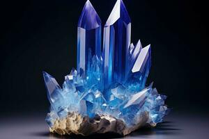 Cool Blue crystal stone. Generate Ai photo