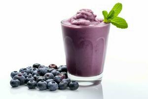 Refreshing Blueberry smoothie. Generate Ai photo