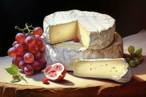 suave queso Brie queso. generar ai foto