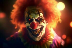Scary clown. Generate Ai photo