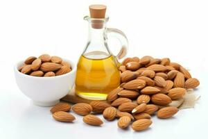 Nourishing almond oil nuts. Generate Ai photo