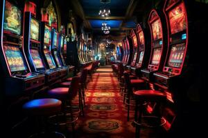 Casino slot machine. Generate AI photo