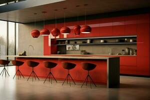 Sleek Contemporary kitchen. Generate Ai photo