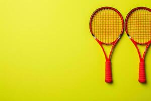 Crossed tennis rackets. Generate Ai photo